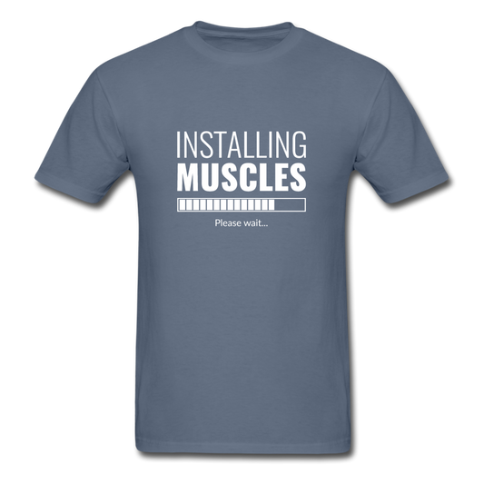 Unisex Classic Installing Muscles T-Shirt - denim