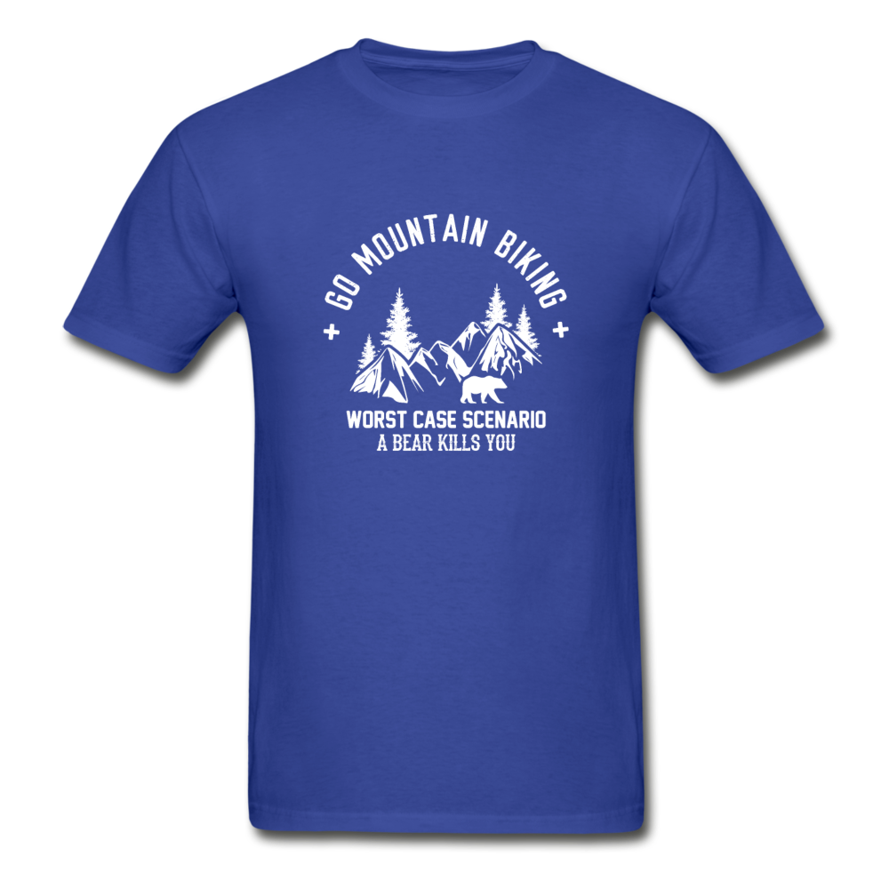 Hanes Adult Tagless Go Mountain Biking T-Shirt - royal blue