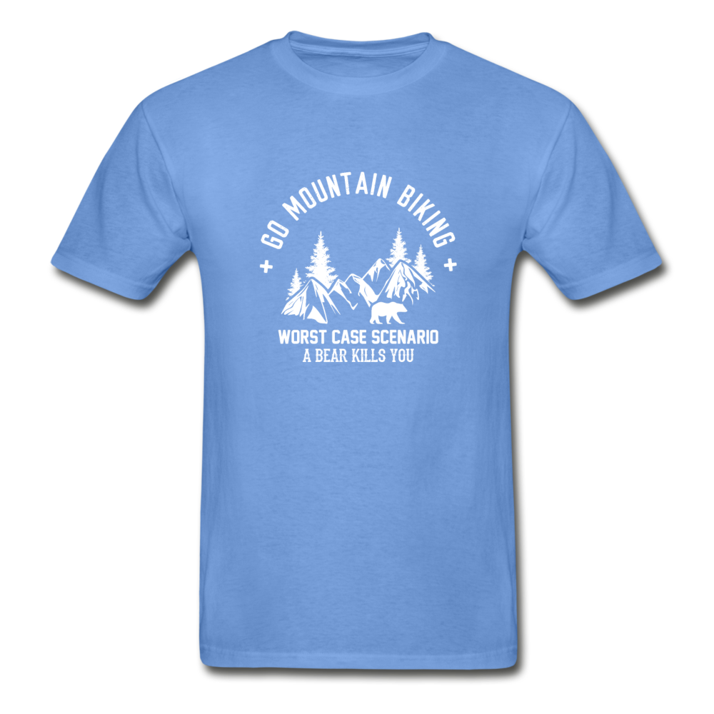 Hanes Adult Tagless Go Mountain Biking T-Shirt - carolina blue