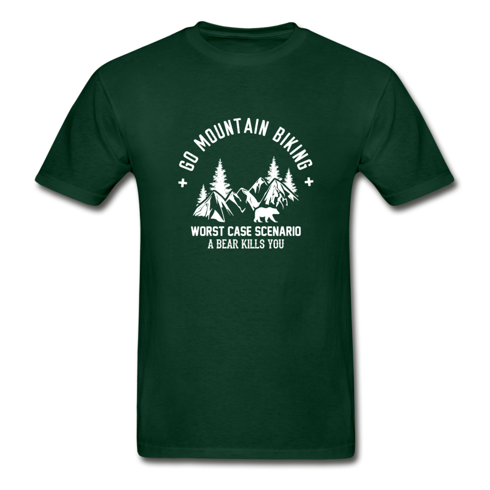 Hanes Adult Tagless Go Mountain Biking T-Shirt - forest green
