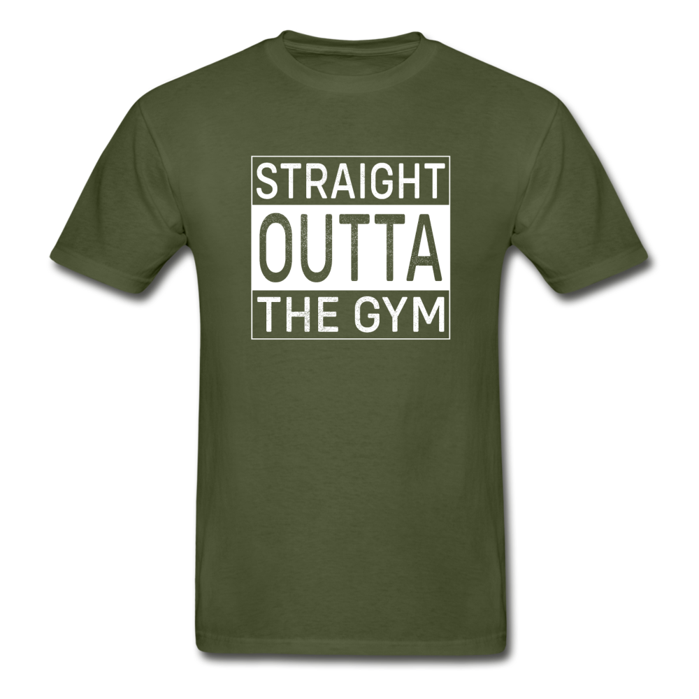 Hanes Adult Tagless Straight Outta the Gym T-Shirt - military green
