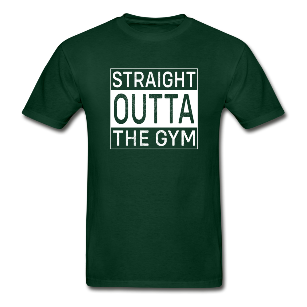 Hanes Adult Tagless Straight Outta the Gym T-Shirt - forest green