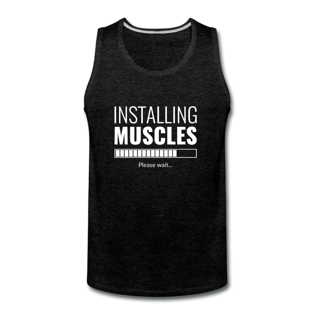 Men’s Premium Installing Muscles Tank - charcoal gray