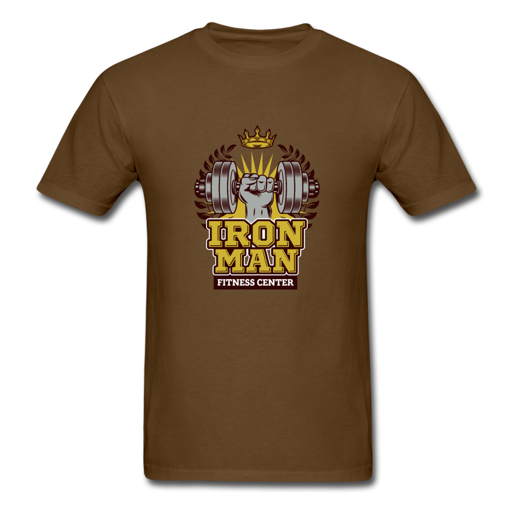 Unisex Classic Iron Man Fitness Center T-Shirt - brown