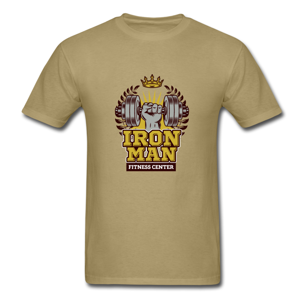 Unisex Classic Iron Man Fitness Center T-Shirt - khaki