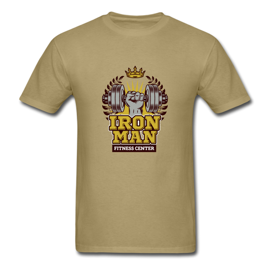 Unisex Classic Iron Man Fitness Center T-Shirt - khaki