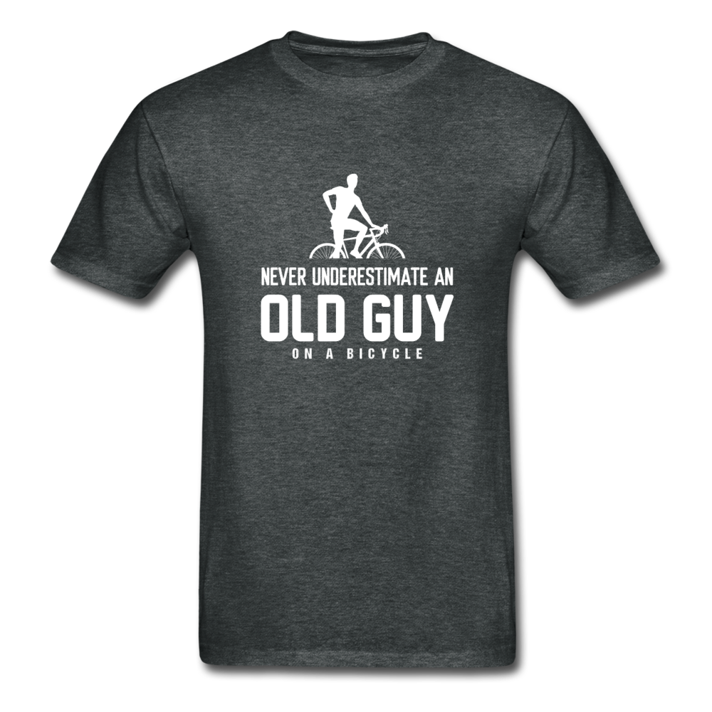 Gildan Ultra Cotton Adult Old Guy on a Bicycle T-Shirt - deep heather