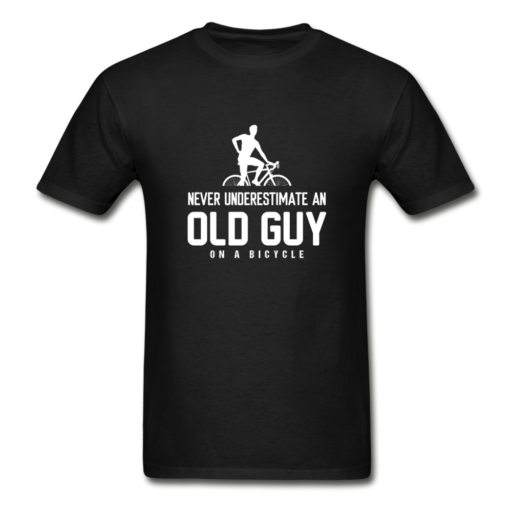 Gildan Ultra Cotton Adult Old Guy on a Bicycle T-Shirt - black