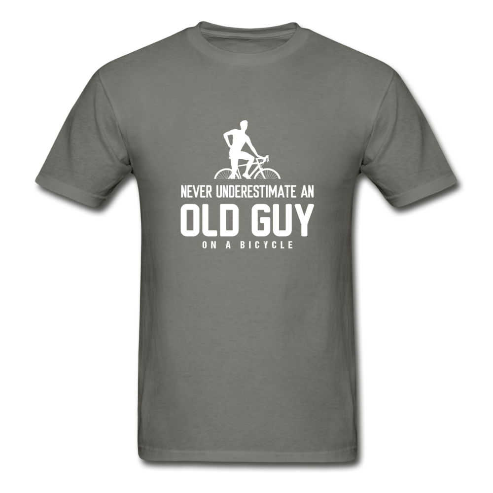 Gildan Ultra Cotton Adult Old Guy on a Bicycle T-Shirt - charcoal