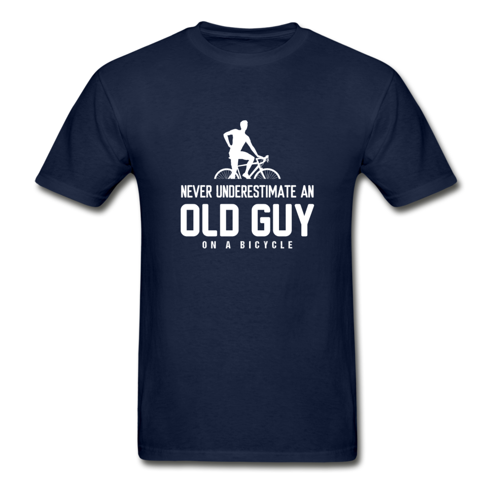 Gildan Ultra Cotton Adult Old Guy on a Bicycle T-Shirt - navy