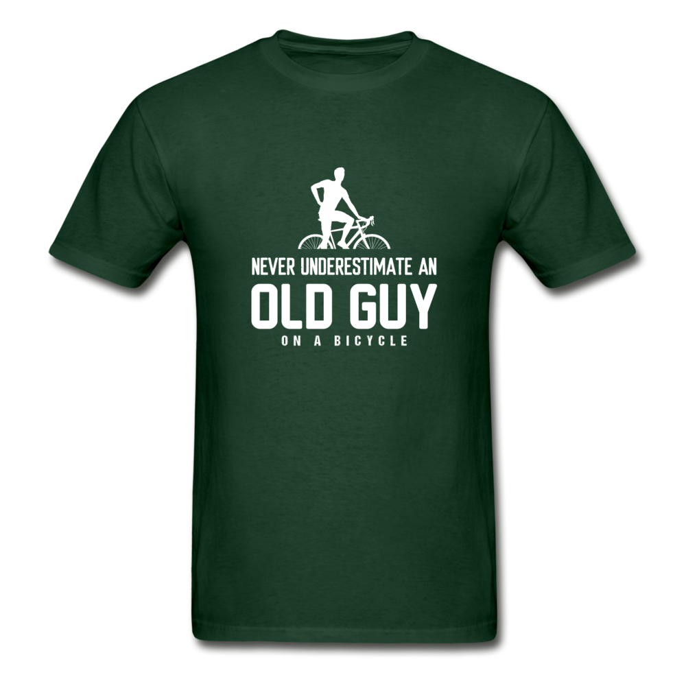 Gildan Ultra Cotton Adult Old Guy on a Bicycle T-Shirt - forest green