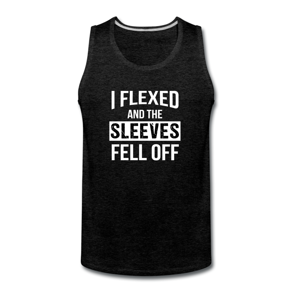 Men’s Premium I Flexed and the Sleeves Fell Off Tank - charcoal gray