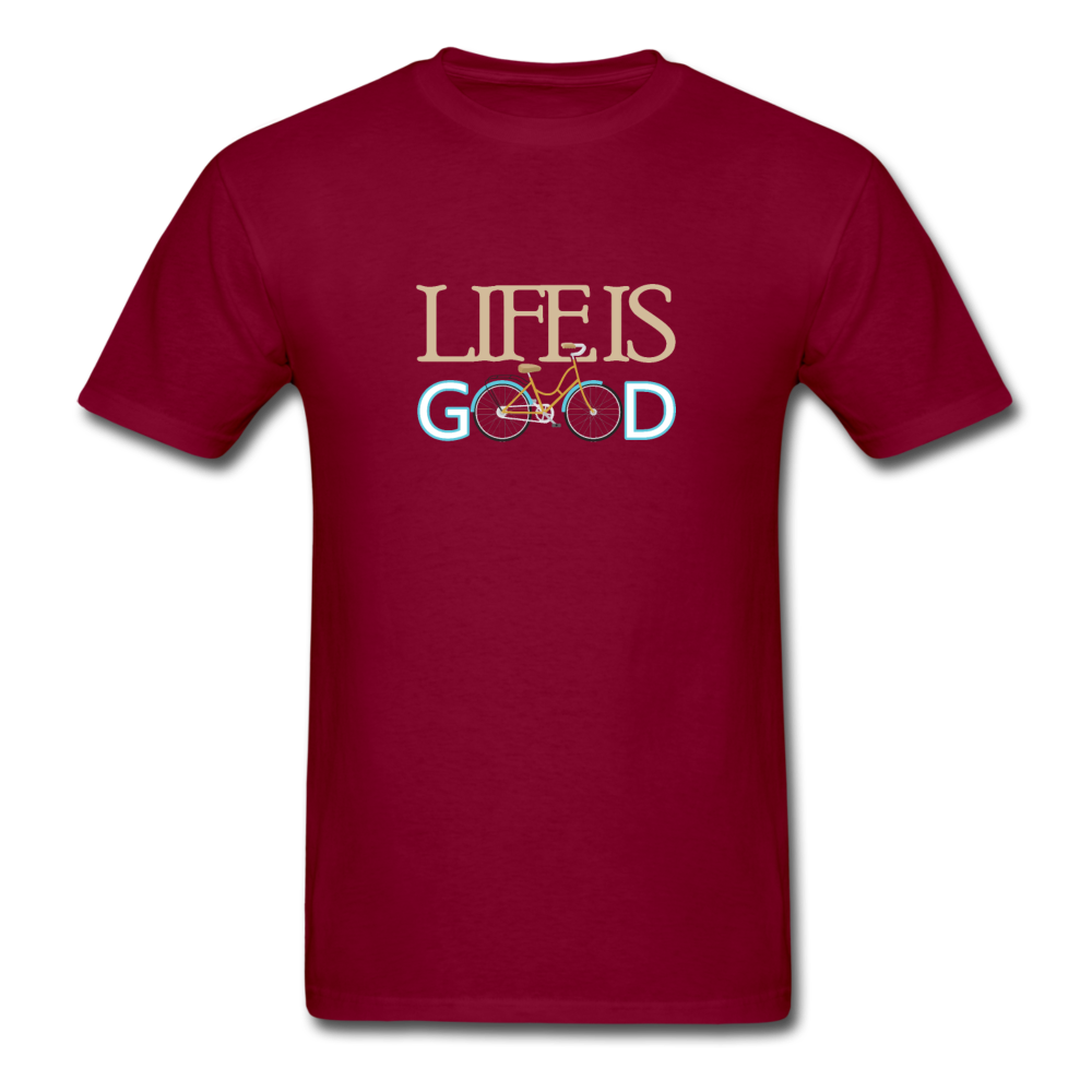 Unisex Classic Life is Good T-Shirt - burgundy