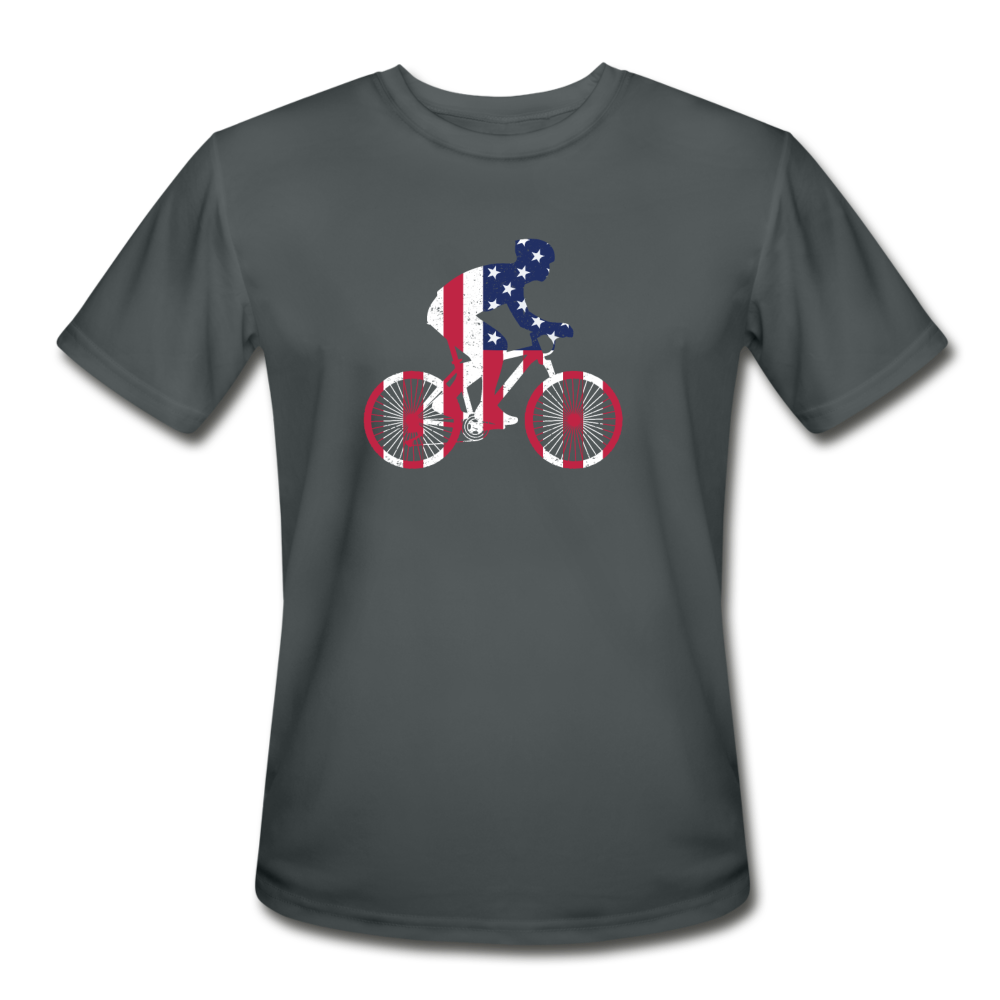 Men’s Moisture Wicking Performance USA Cycling T-Shirt - charcoal