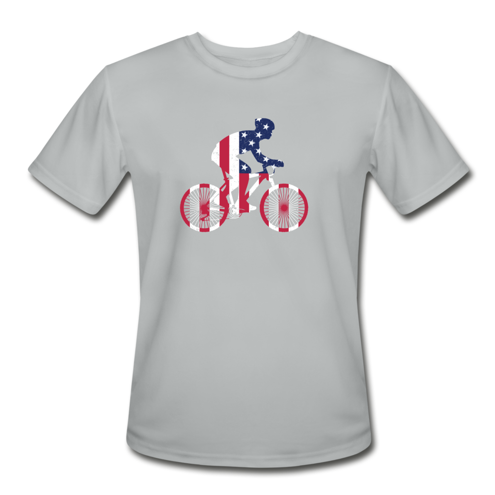Men’s Moisture Wicking Performance USA Cycling T-Shirt - silver