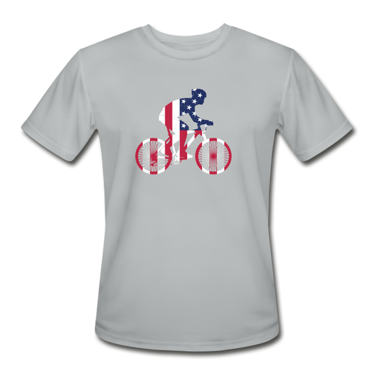 Men’s Moisture Wicking Performance USA Cycling T-Shirt - silver