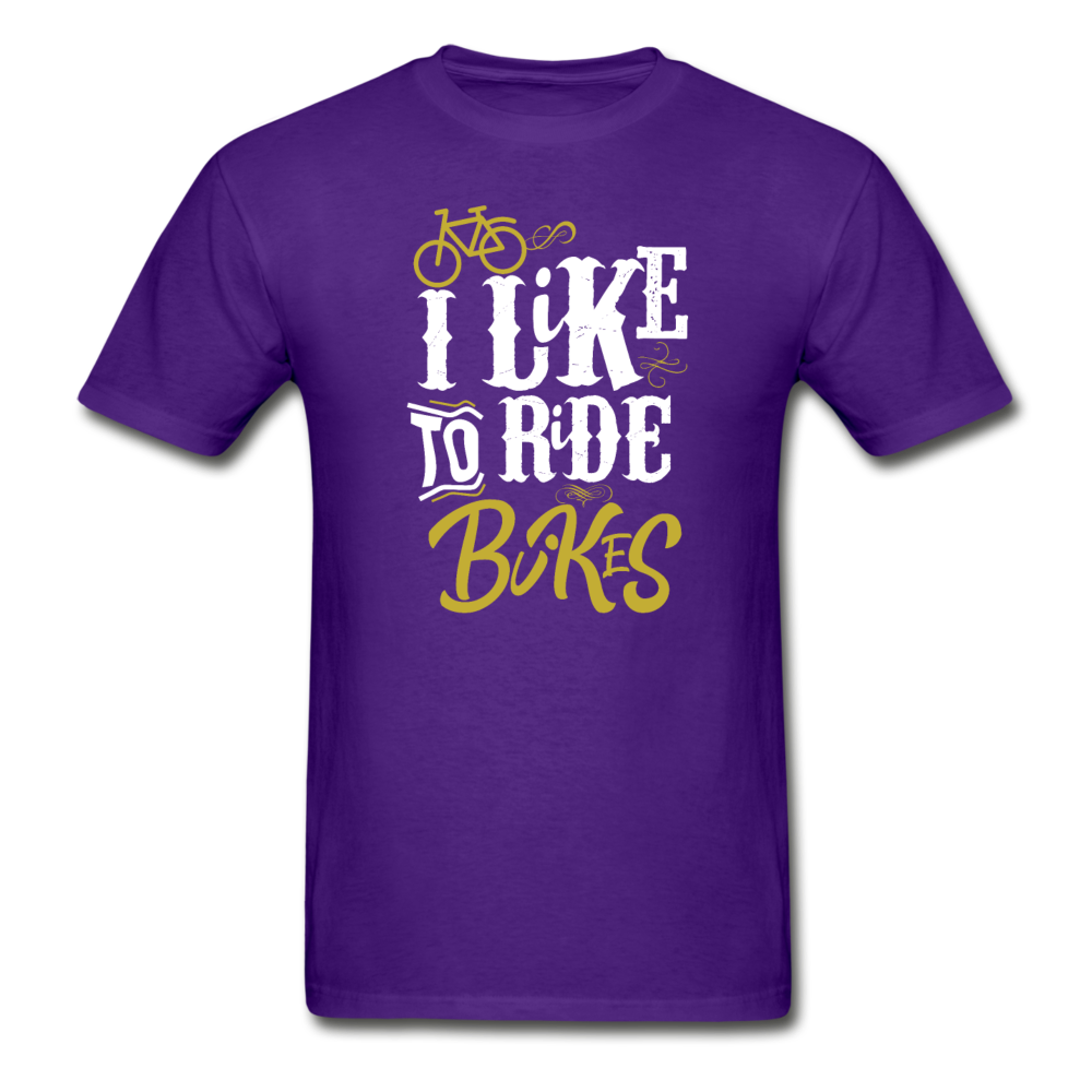Gildan Ultra Cotton Adult I Like to Ride Bikes T-Shirt - purple