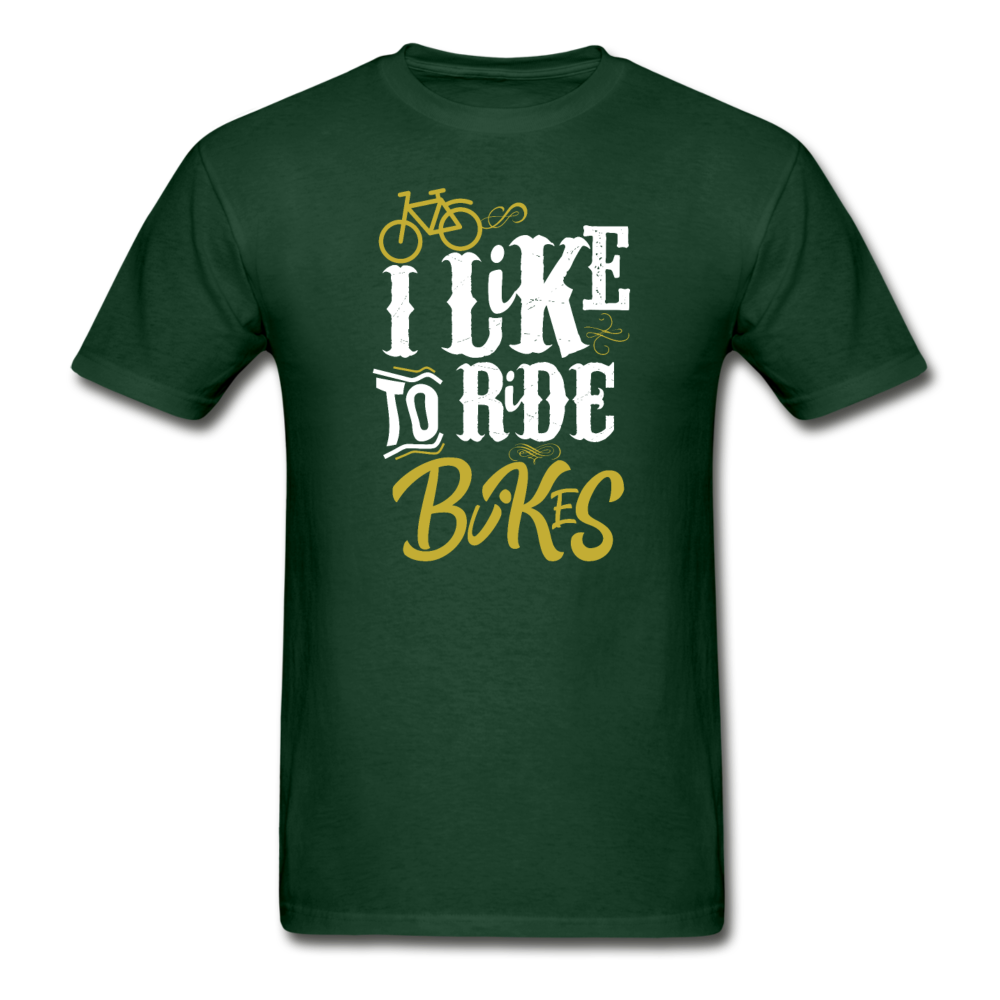Gildan Ultra Cotton Adult I Like to Ride Bikes T-Shirt - forest green