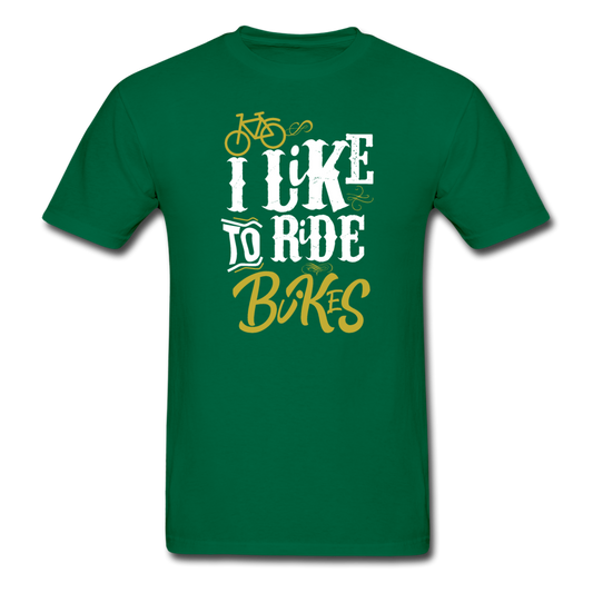 Gildan Ultra Cotton Adult I Like to Ride Bikes T-Shirt - bottlegreen
