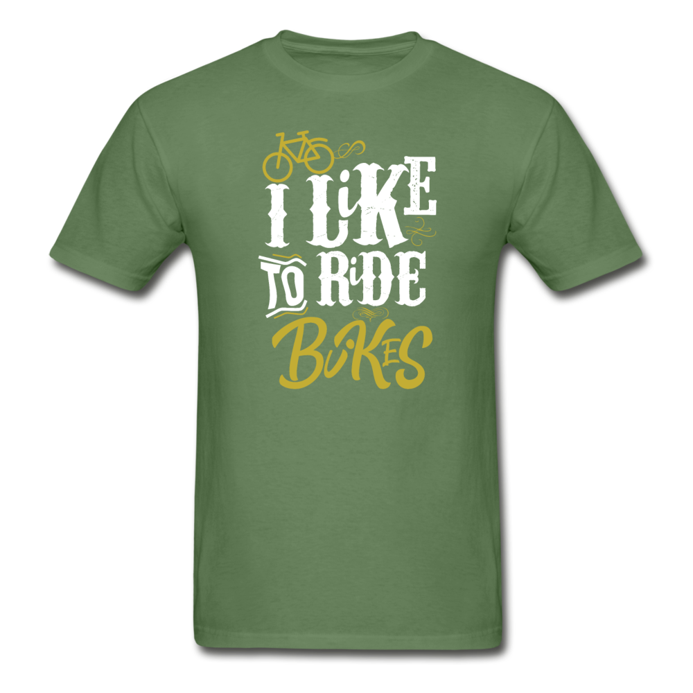 Gildan Ultra Cotton Adult I Like to Ride Bikes T-Shirt - military green