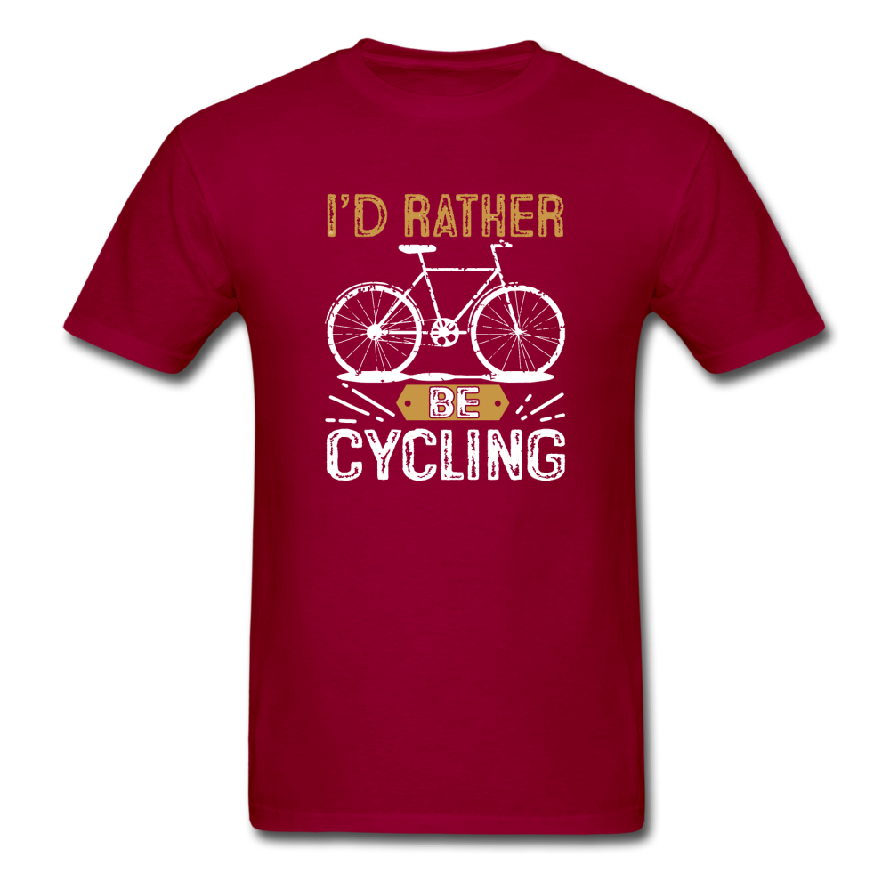 Unisex Classic I'd Rather Be CyclingT-Shirt - dark red