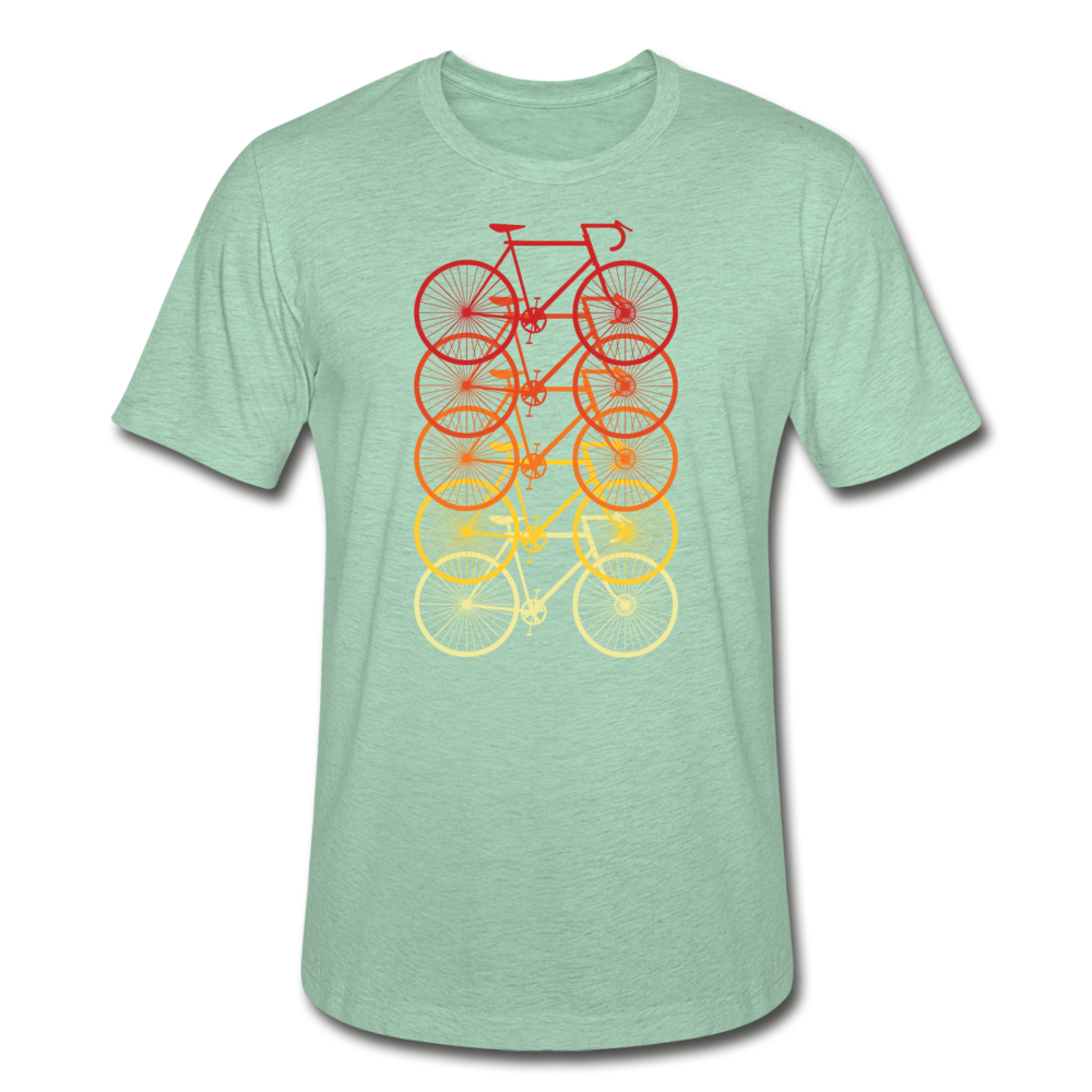 Unisex Heather Prism Stacked Bikes T-Shirt - heather prism mint