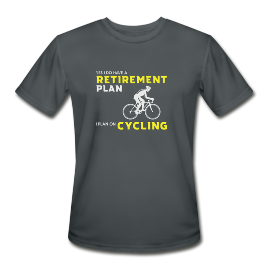 Men’s Moisture Wicking Performance Retirement Cycling T-Shirt - charcoal