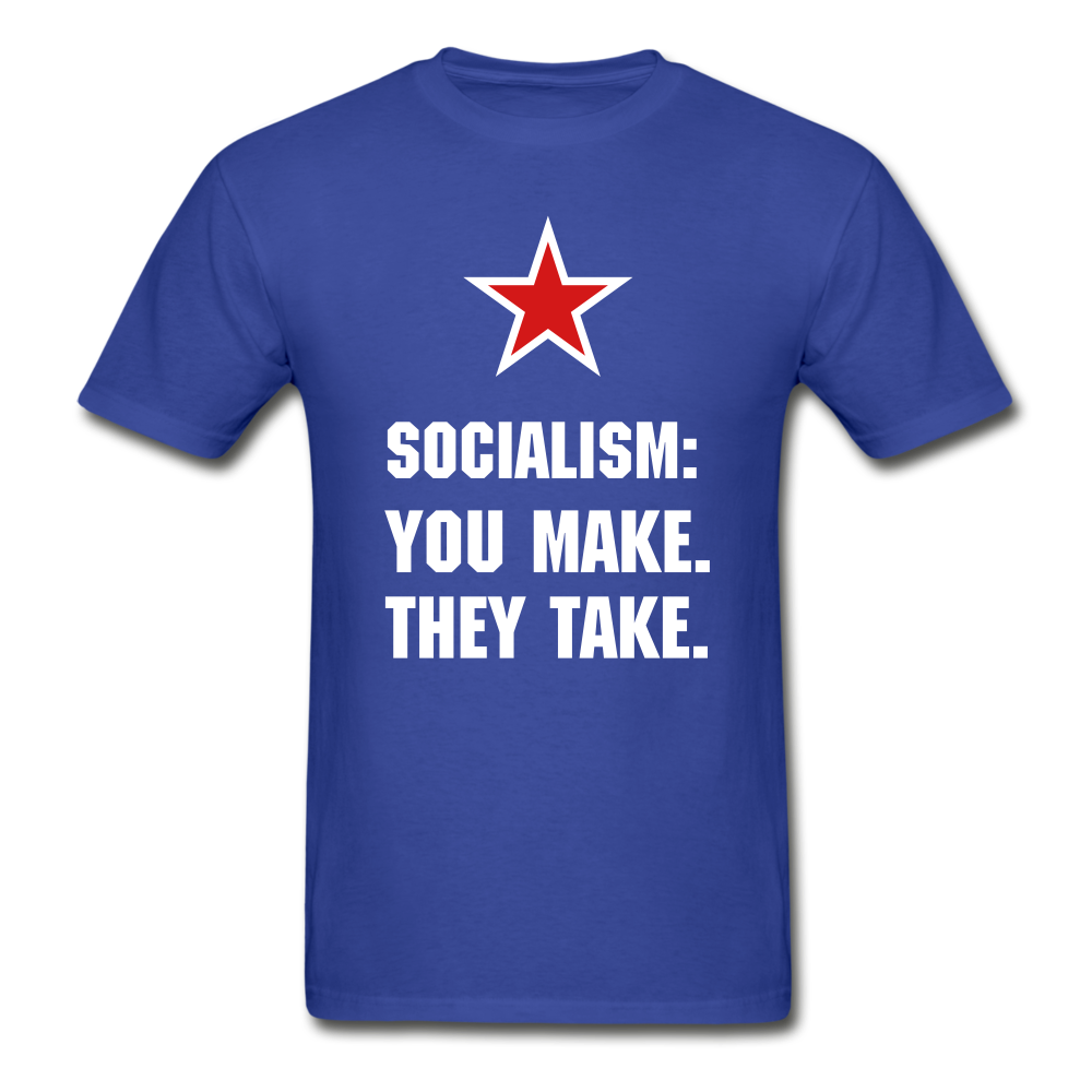 Hanes Adult Tagless Socialism T-Shirt - royal blue
