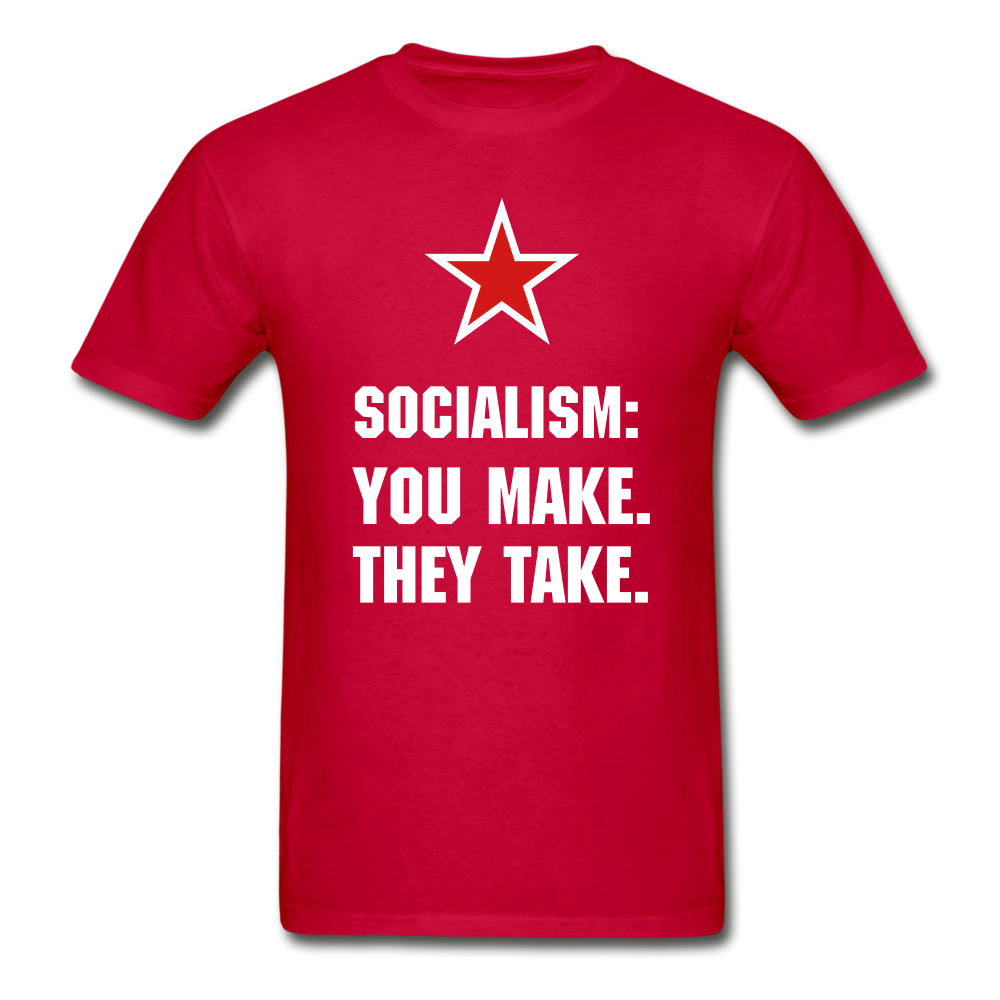 Hanes Adult Tagless Socialism T-Shirt - red
