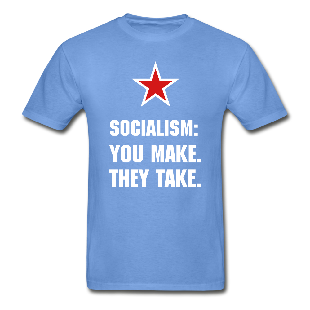 Hanes Adult Tagless Socialism T-Shirt - carolina blue