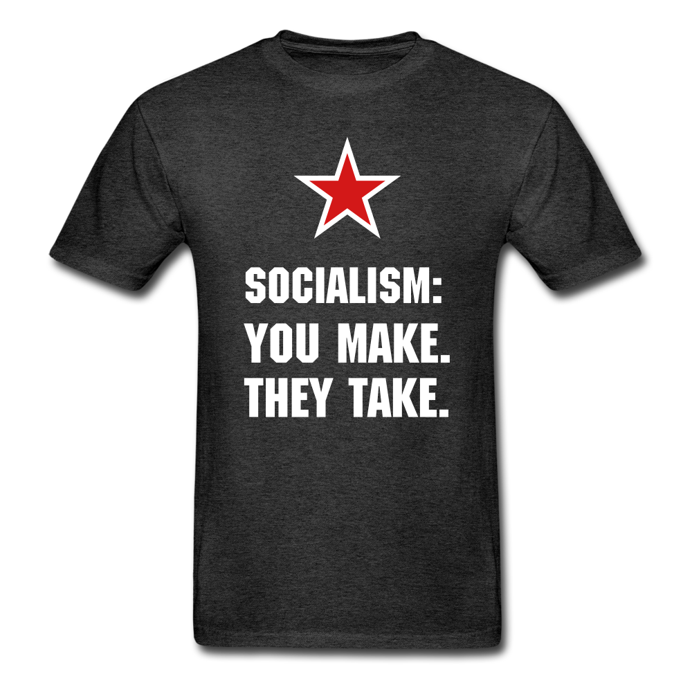 Hanes Adult Tagless Socialism T-Shirt - charcoal gray