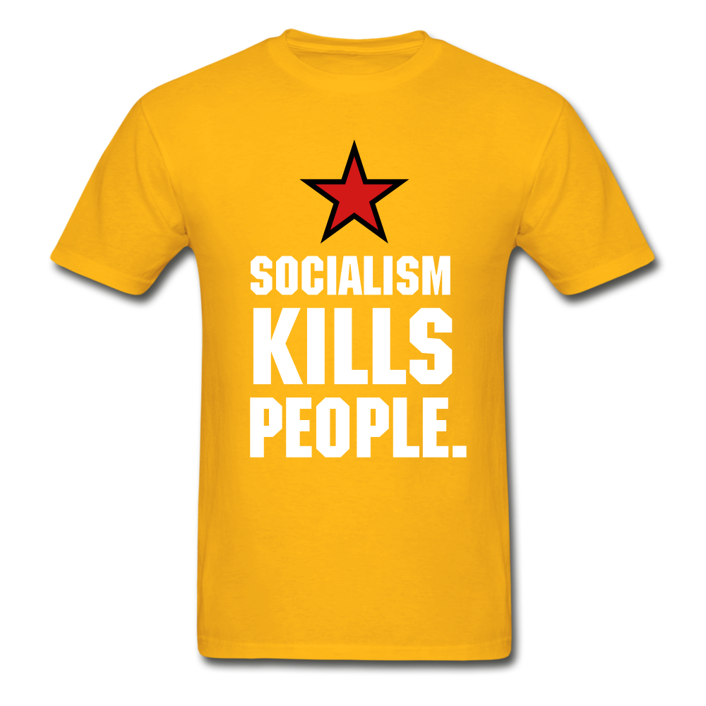 Gildan Ultra Cotton Adult Socialism Kills People T-Shirt - gold