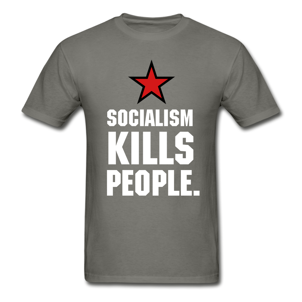 Gildan Ultra Cotton Adult Socialism Kills People T-Shirt - charcoal