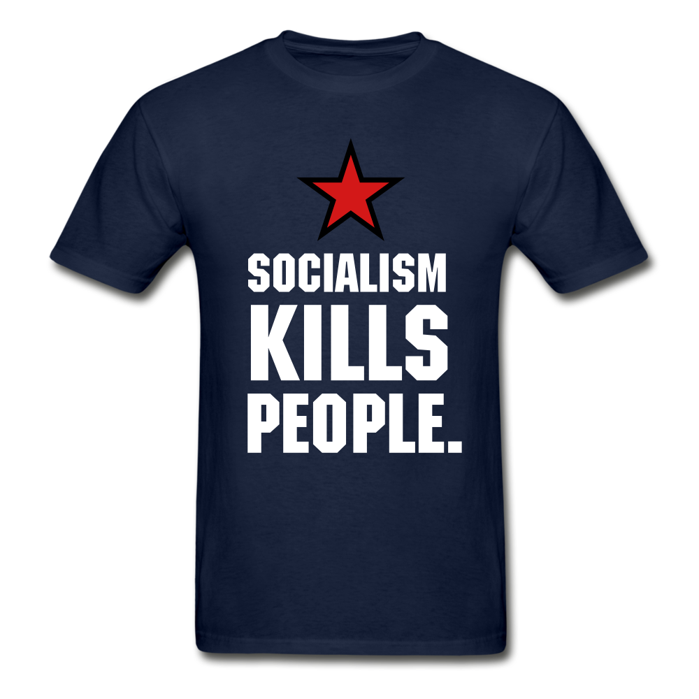 Gildan Ultra Cotton Adult Socialism Kills People T-Shirt - navy