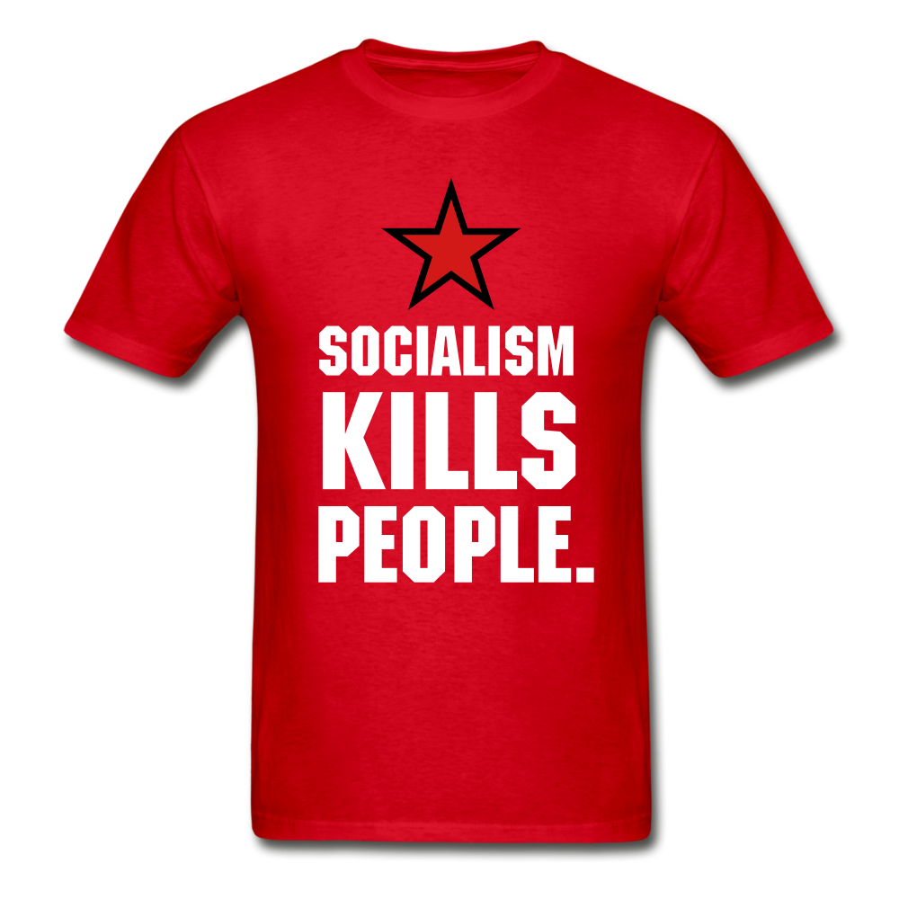 Gildan Ultra Cotton Adult Socialism Kills People T-Shirt - red