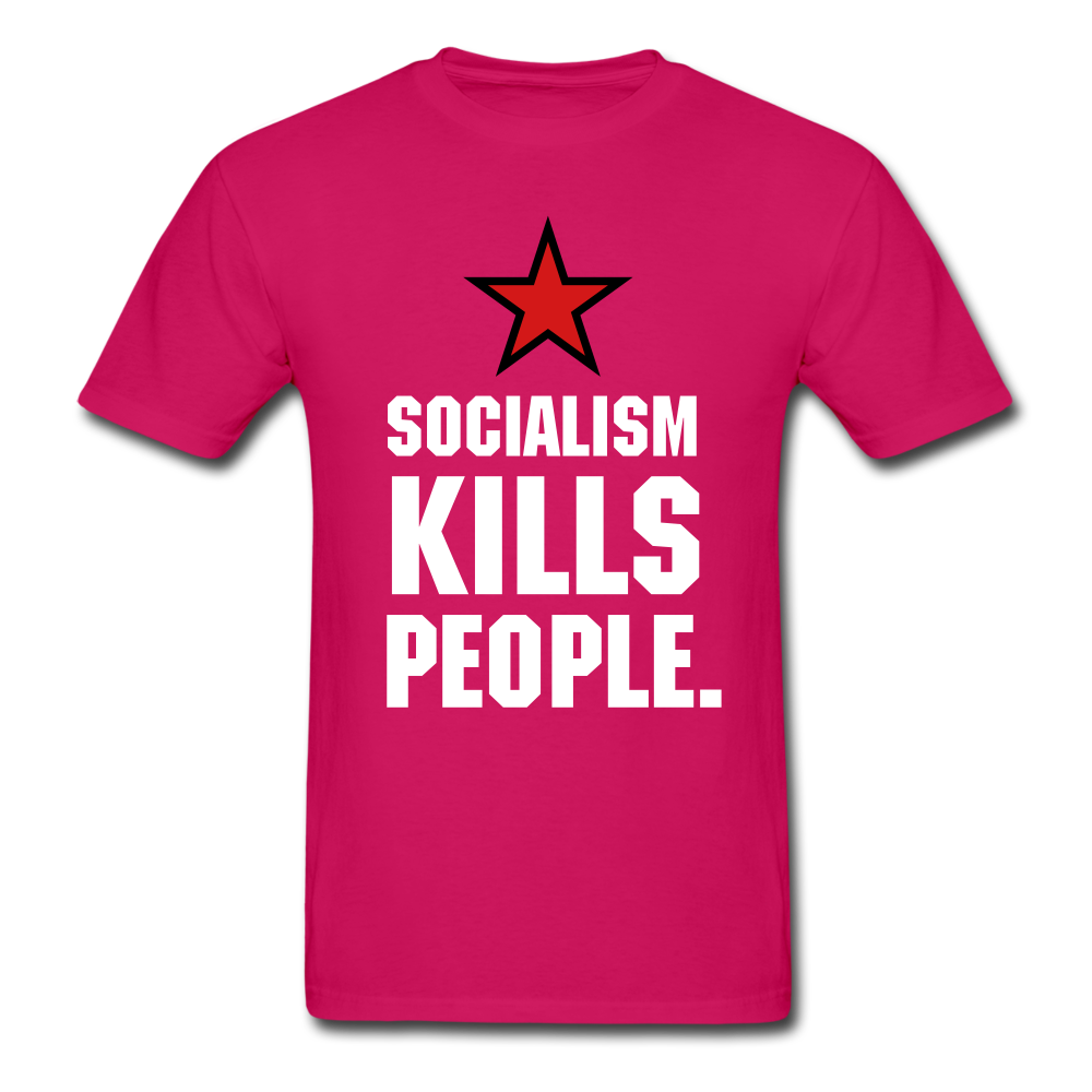 Gildan Ultra Cotton Adult Socialism Kills People T-Shirt - fuchsia