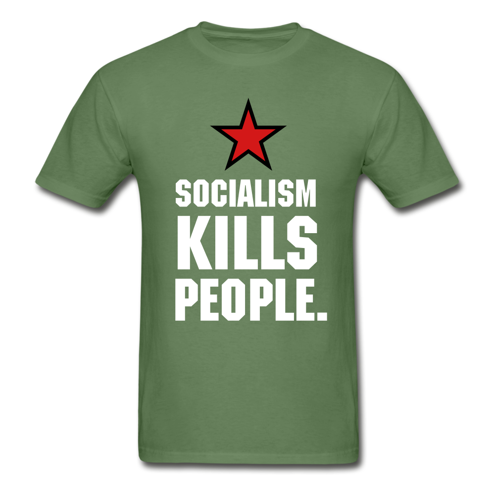 Gildan Ultra Cotton Adult Socialism Kills People T-Shirt - military green
