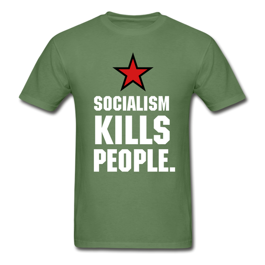 Gildan Ultra Cotton Adult Socialism Kills People T-Shirt - military green