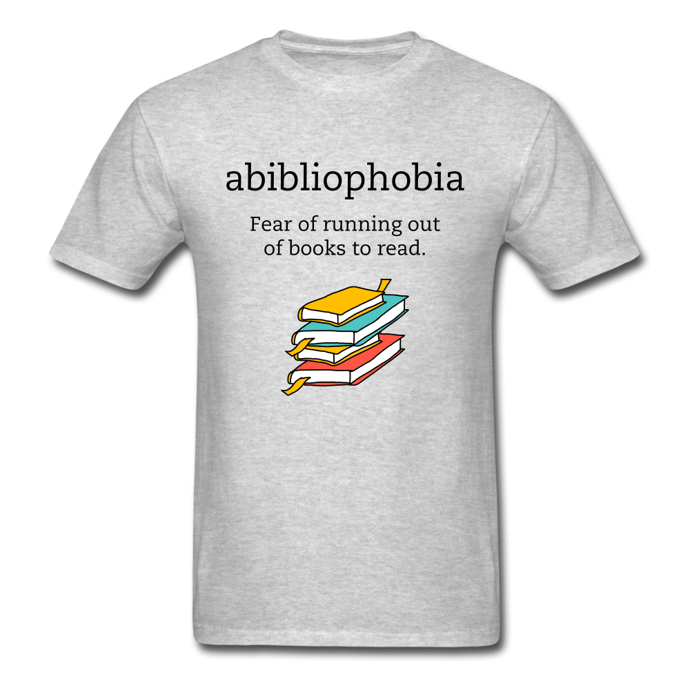 Unisex Classic Abibliophobia T-Shirt - heather gray