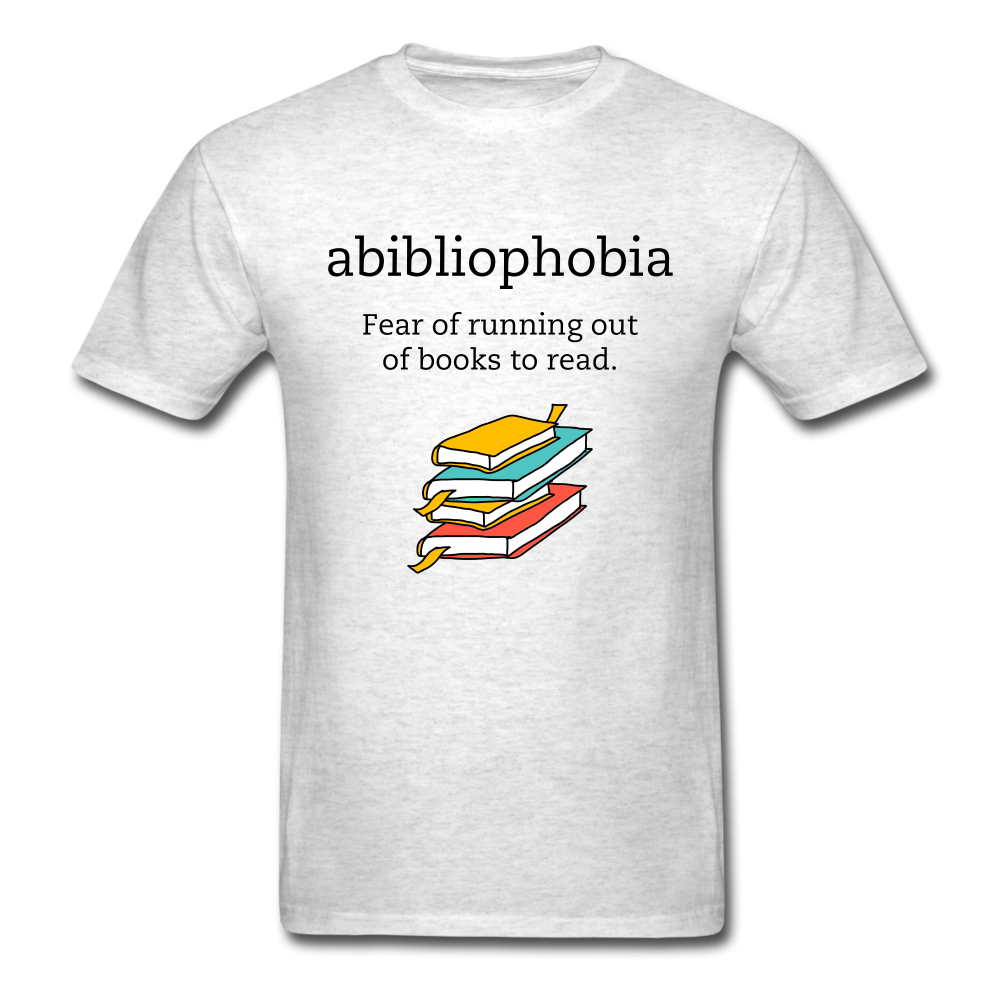 Unisex Classic Abibliophobia T-Shirt - light heather gray