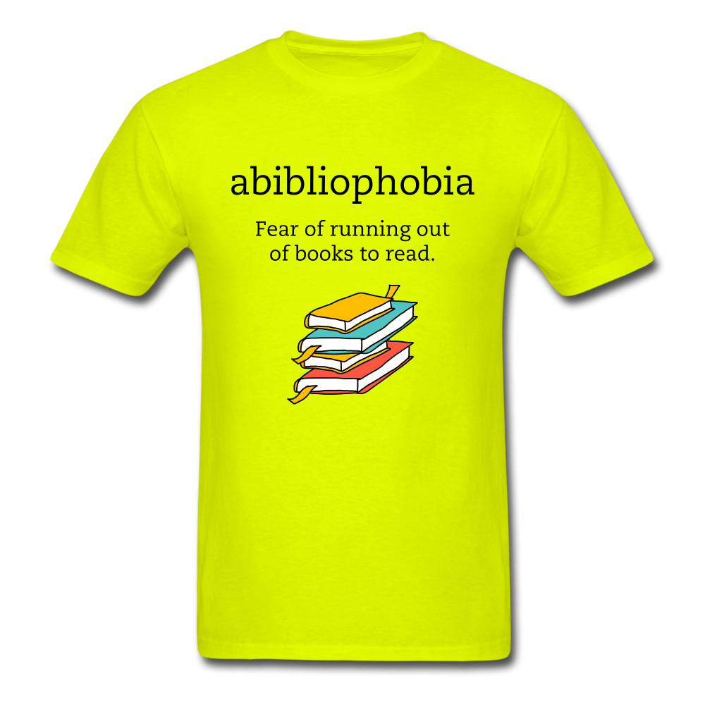 Unisex Classic Abibliophobia T-Shirt - safety green