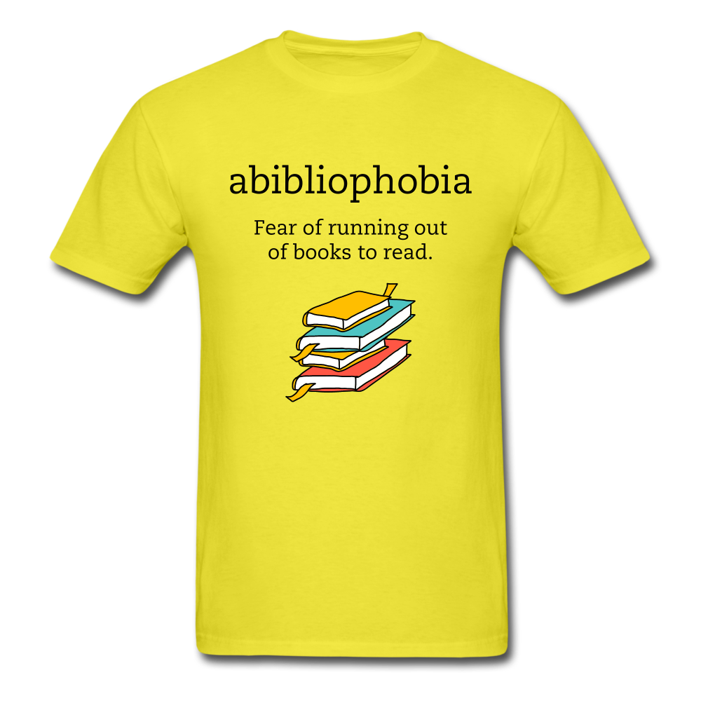 Unisex Classic Abibliophobia T-Shirt - yellow
