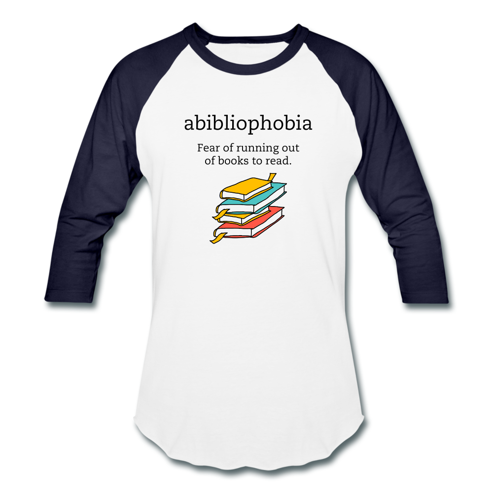 Abibliophobia T-Shirt - white/navy