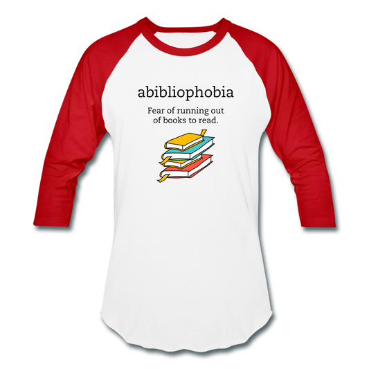 Abibliophobia T-Shirt - white/red