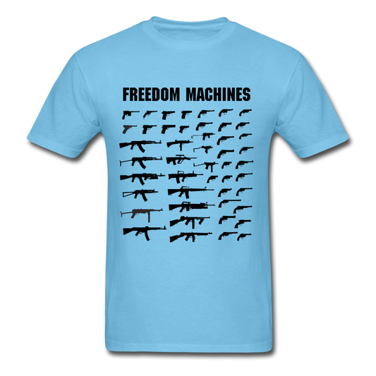 Unisex Classic Freedom Machines T-Shirt - aquatic blue