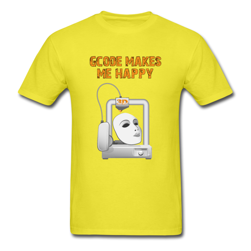 Unisex Classic G-Code 3D Printing T-Shirt - yellow