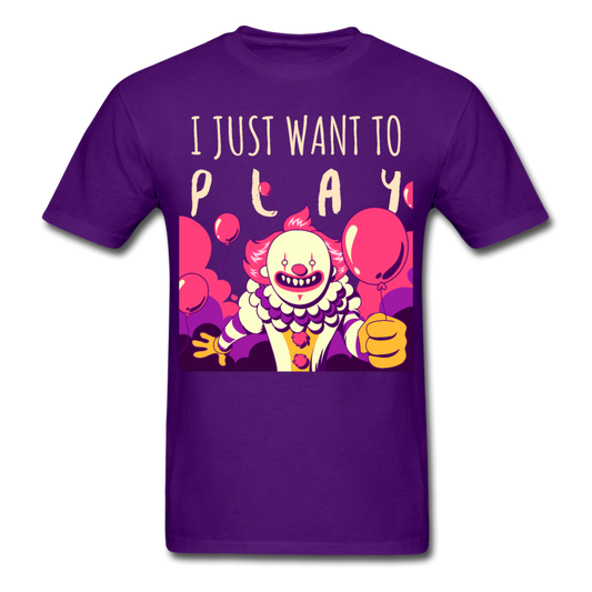 Unisex Classic Creepy Clown Halloween T-Shirt - purple