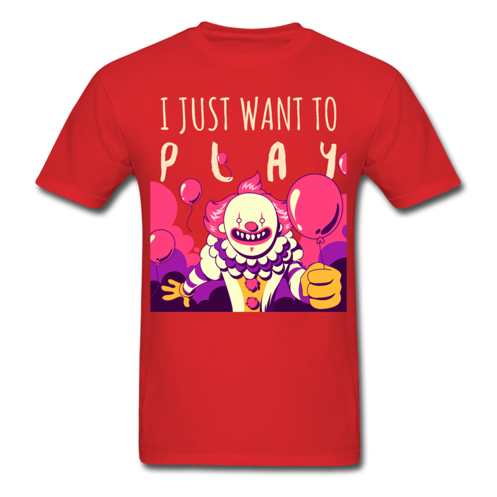 Unisex Classic Creepy Clown Halloween T-Shirt - red