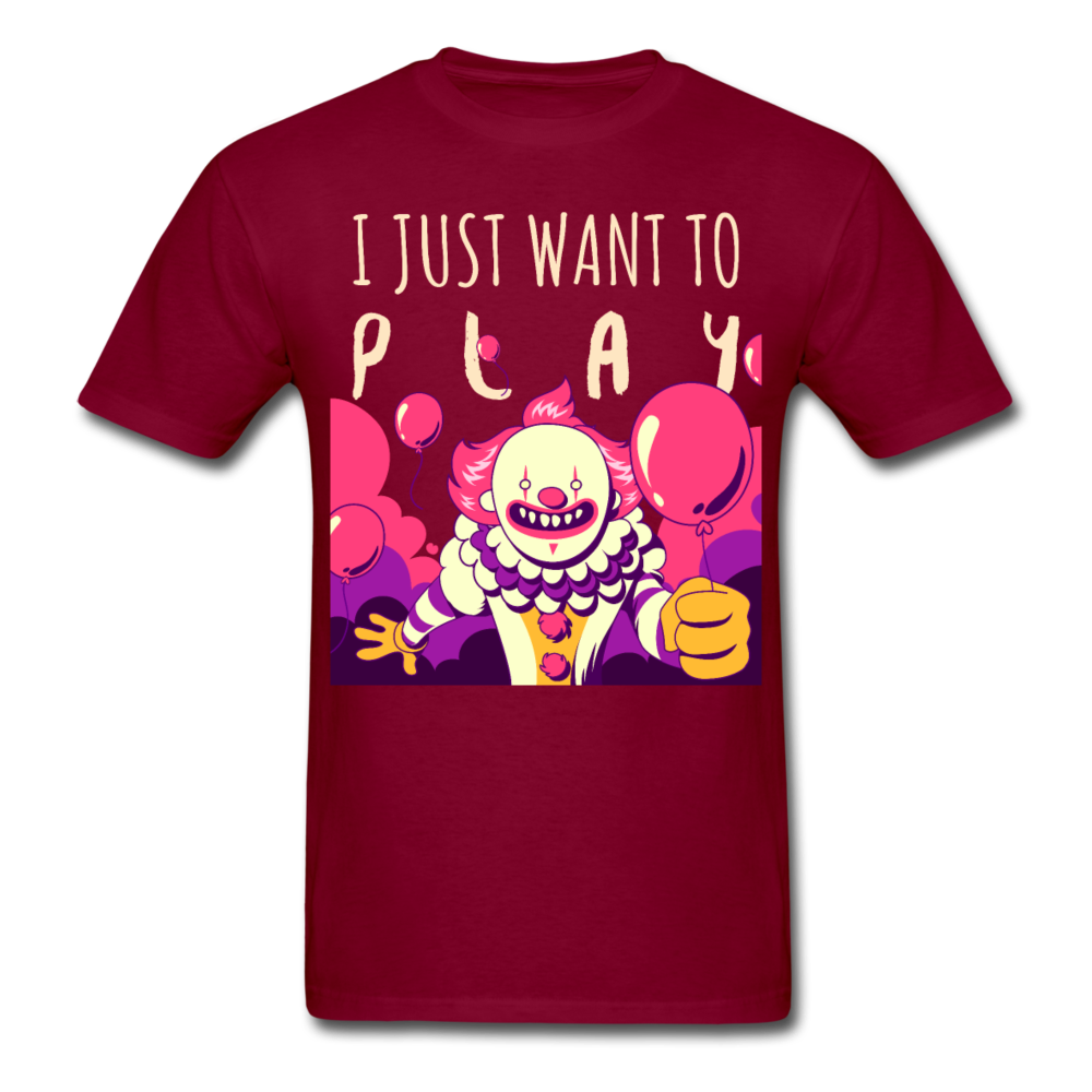 Unisex Classic Creepy Clown Halloween T-Shirt - burgundy