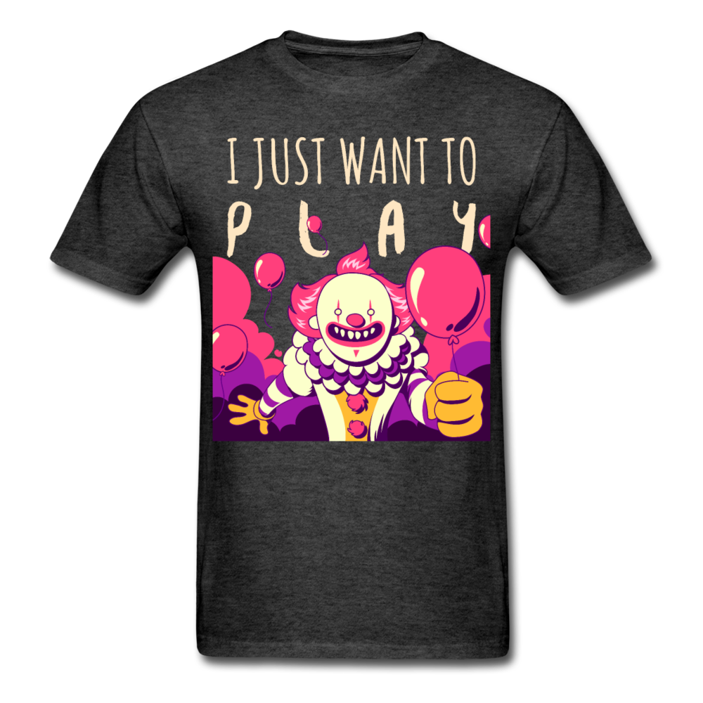 Unisex Classic Creepy Clown Halloween T-Shirt - heather black